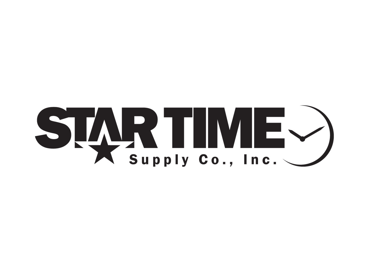 Star Time Supply horizontal logo in black and white