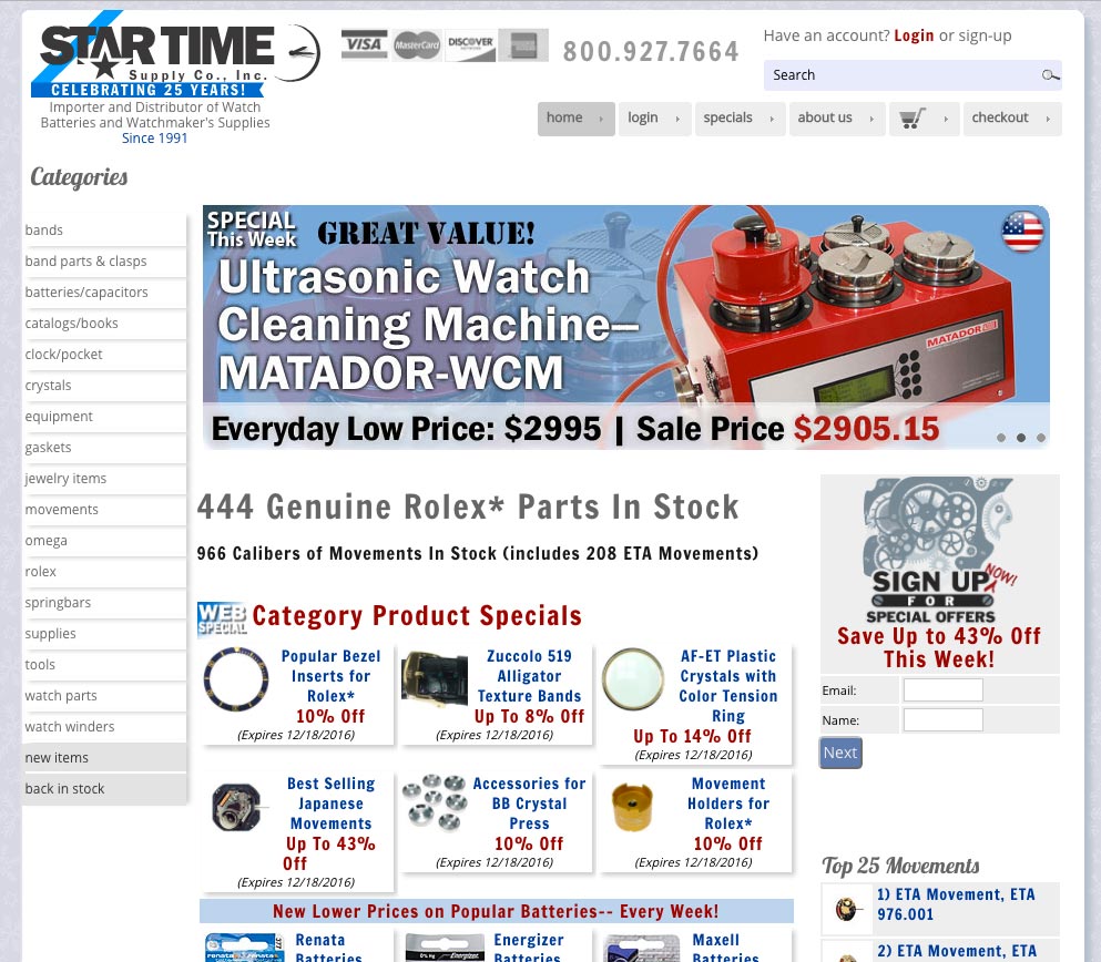 Star Time Supply website redesign showing e-commerce storefront