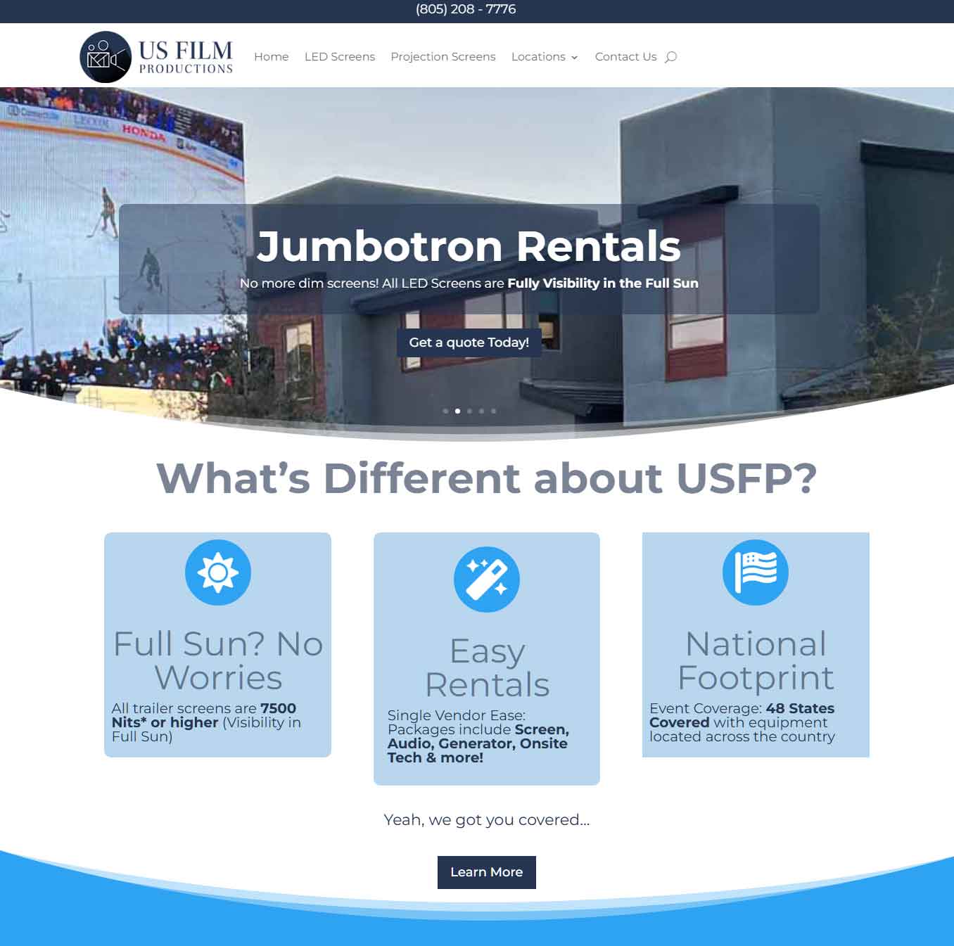 US Film Productions video production company website